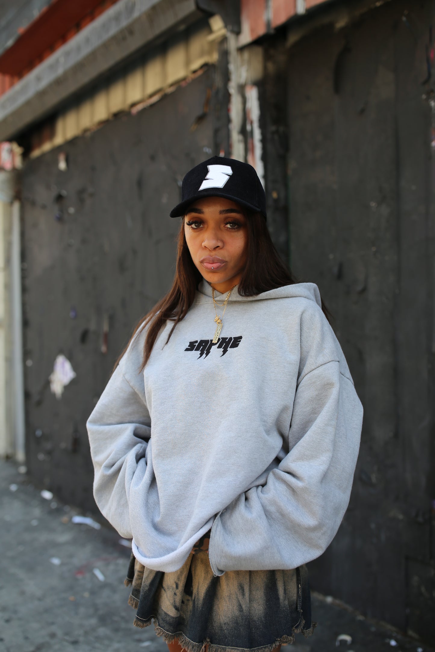 CROPPED CEMENT HOODIE