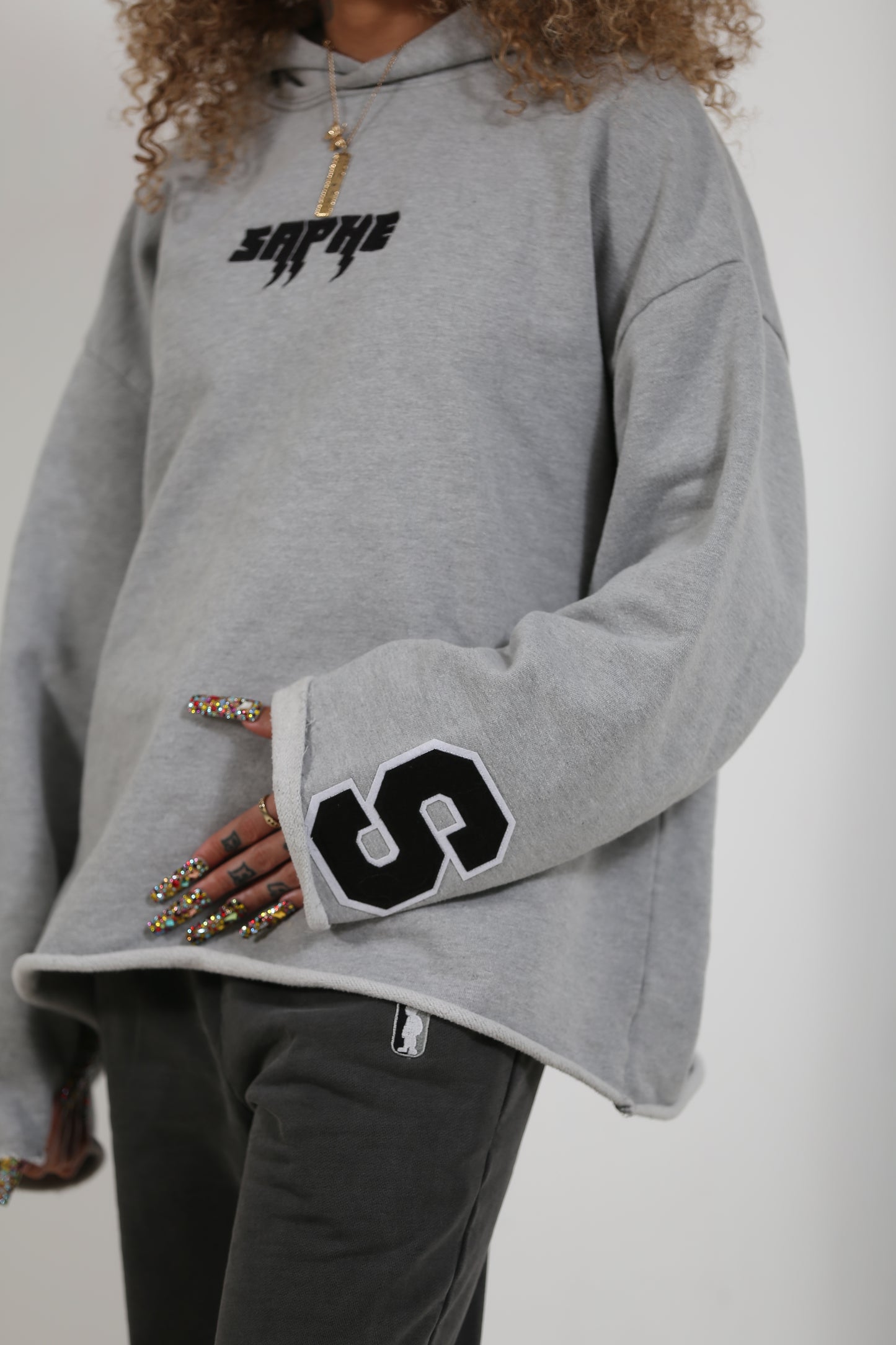 CROPPED CEMENT HOODIE